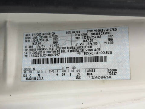 2003 Ford E-Series E-350 SD XL