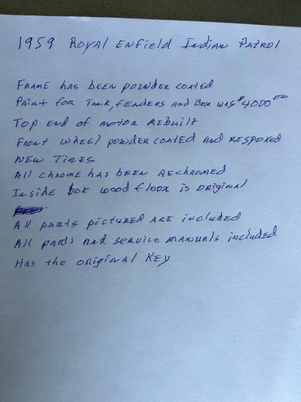 1959 Royal Enfield Indian Patrol