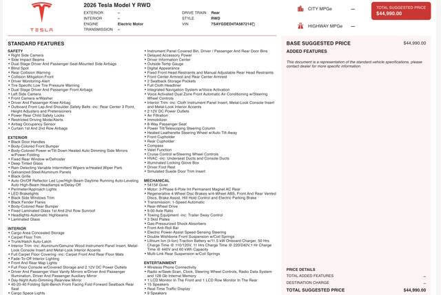 2026 Tesla Model Y