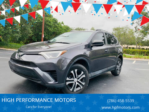 2016 Toyota RAV4 for sale at HIGH PERFORMANCE MOTORS in Hollywood FL