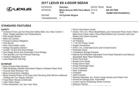 2017 Lexus ES 350