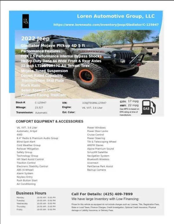 2022 Jeep Gladiator Mojave