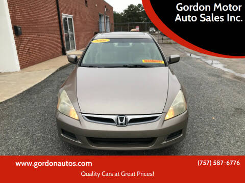 2006 Honda Accord for sale at Gordon Motor Auto Sales Inc. in Norfolk VA