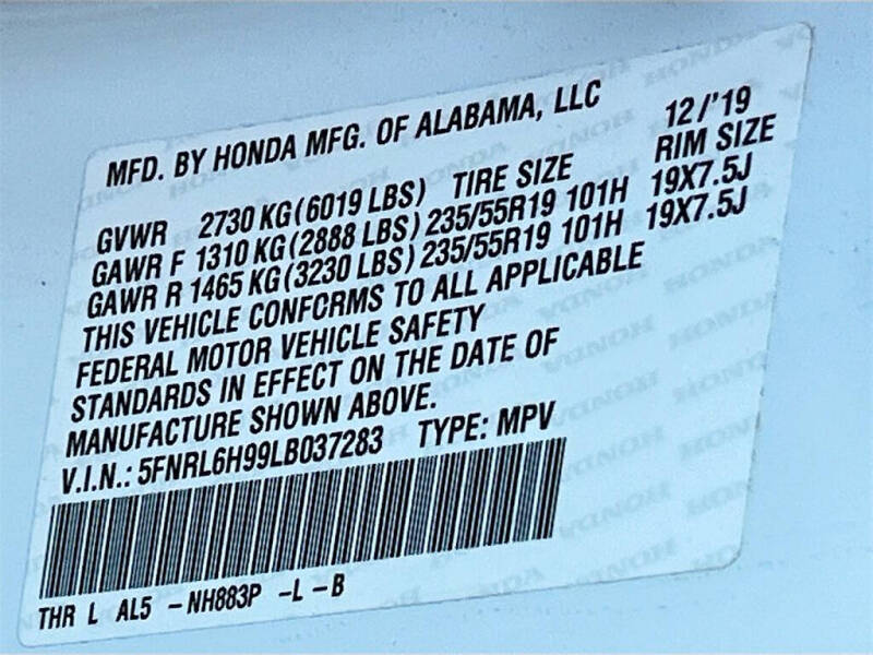 2020 Honda Odyssey Elite