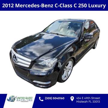 2012 Mercedes-Benz C-Class for sale at United Quest Auto Inc in Hialeah FL