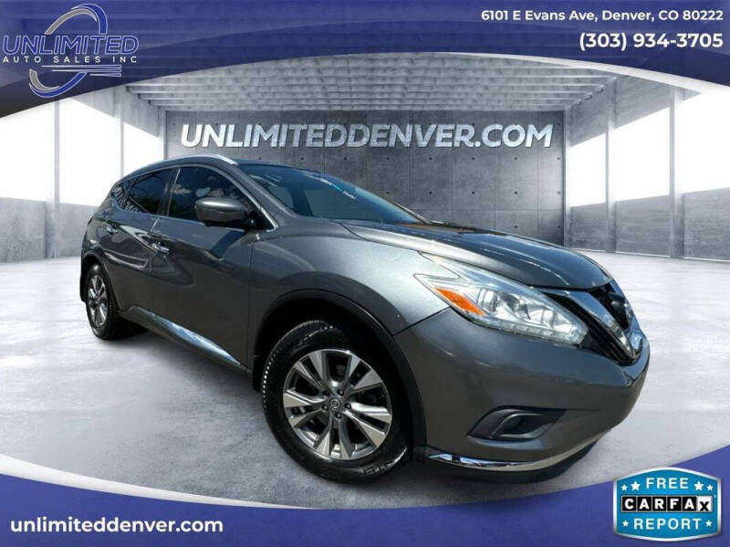 2016 Nissan Murano for sale at Unlimited Auto Sales in Denver CO