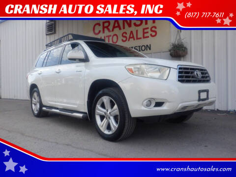2008 Toyota Highlander for sale at CRANSH AUTO SALES, INC in Arlington TX