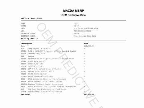 2024 Mazda CX-90 3.3 Turbo Preferred Plus