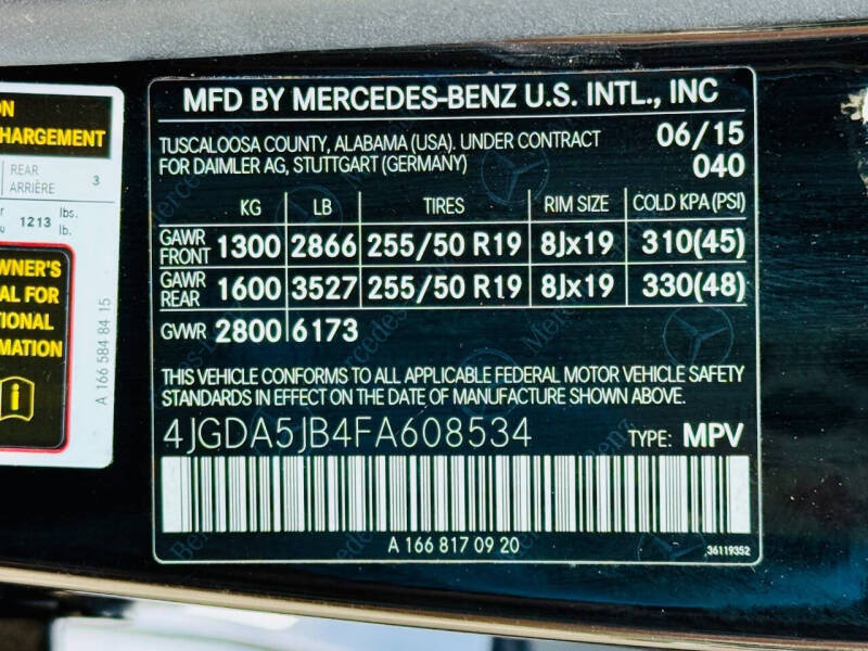 2015 Mercedes-Benz M-Class ML 350