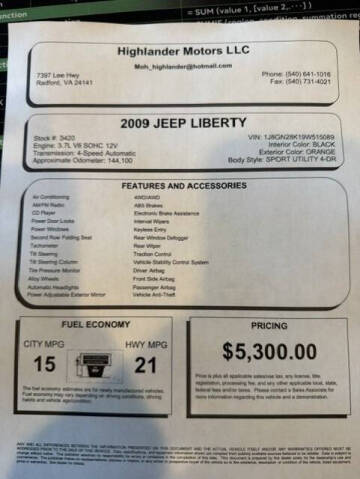 2009 Jeep Liberty Sport
