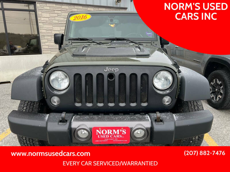 2016 Jeep Wrangler Unlimited for sale at NORM'S USED CARS INC in Wiscasset ME