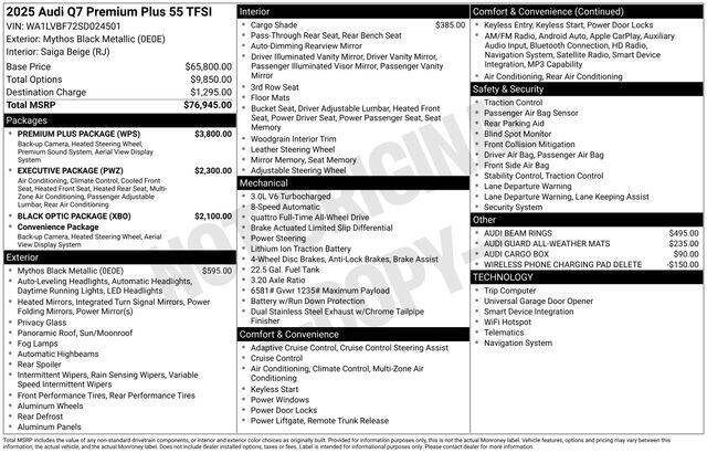 2025 Audi Q7 quattro Premium Plus 55 TFSI