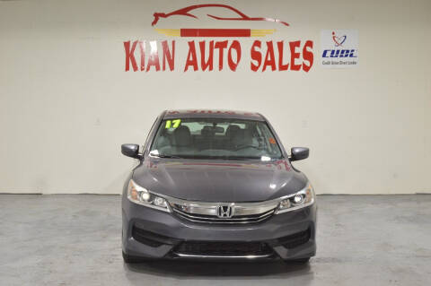 2017 Honda Accord for sale at Kian Auto Sales in Sacramento CA