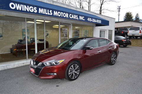 2016 Nissan Maxima for sale at Owings Mills Motor Cars in Owings Mills MD