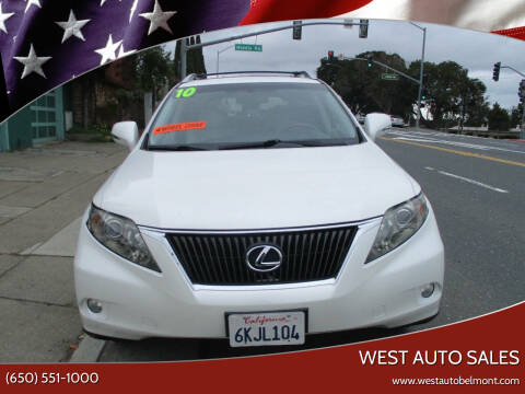 2010 Lexus RX 350 for sale at West Auto Sales in Belmont CA