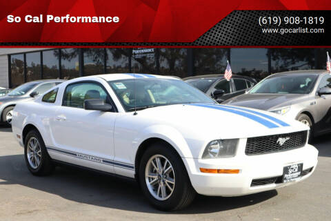 2005 Ford Mustang for sale at So Cal Performance in San Diego CA