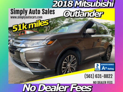 2018 Mitsubishi Outlander for sale at Simply Auto Sales in Palm Beach Gardens FL