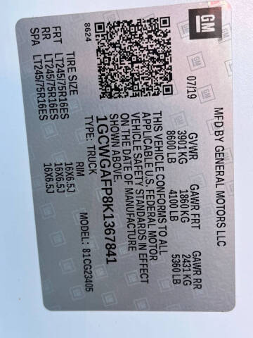 2019 Chevrolet Express 2500