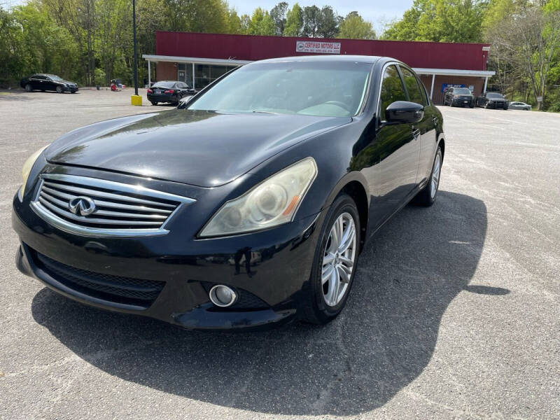 2012 Infiniti G37 Sedan for sale at Certified Motors LLC in Mableton GA