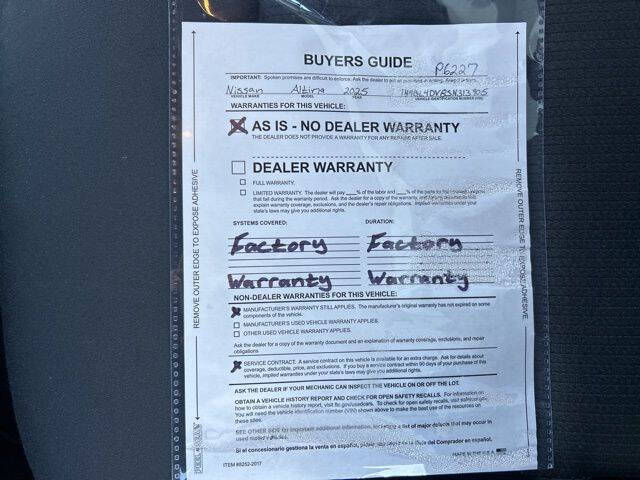 2025 Nissan Altima 2.5 SV