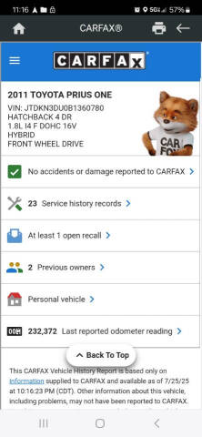 2011 Toyota Prius One