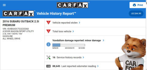 2016 Subaru Outback 2.5i Premium