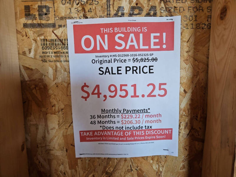 2025 Old Hickory 10x16 Single Slope