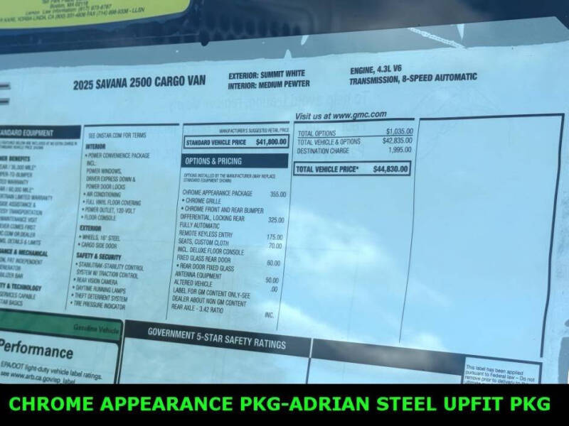 2025 GMC Savana 2500