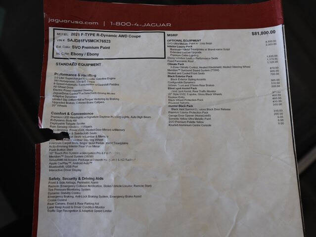 2021 Jaguar F-TYPE R-Dynamic