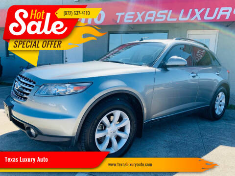 2004 Infiniti FX35 for sale at Texas Luxury Auto in Cedar Hill TX
