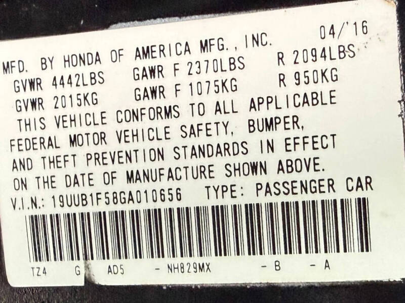 2016 Acura TLX w/Tech