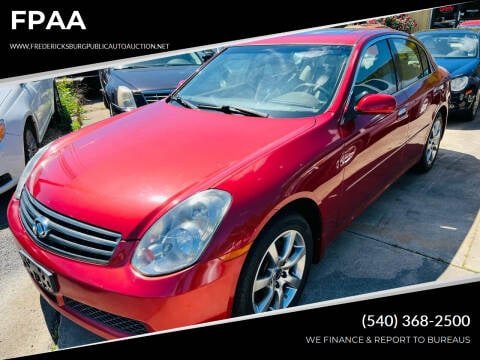 2006 Infiniti G35 for sale at FPAA in Fredericksburg VA