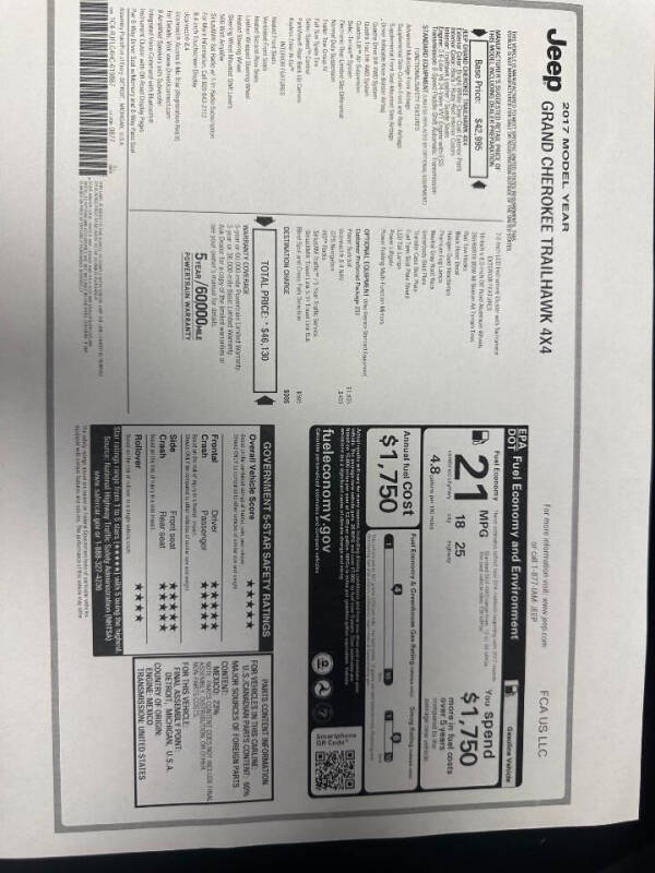 2017 Jeep Grand Cherokee Trailhawk