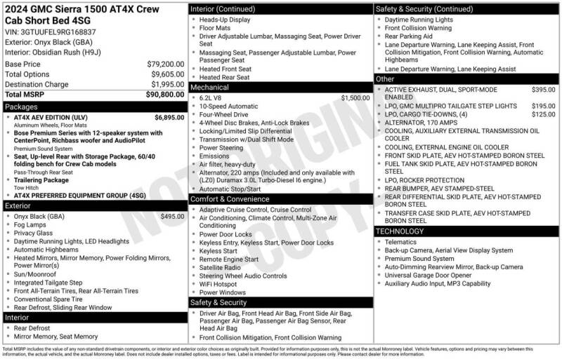 2024 GMC Sierra 1500 AT4X