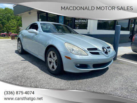 2006 Mercedes-Benz SLK for sale at MacDonald Motor Sales in High Point NC