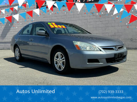 2007 Honda Accord for sale at Autos Unlimited in Las Vegas NV