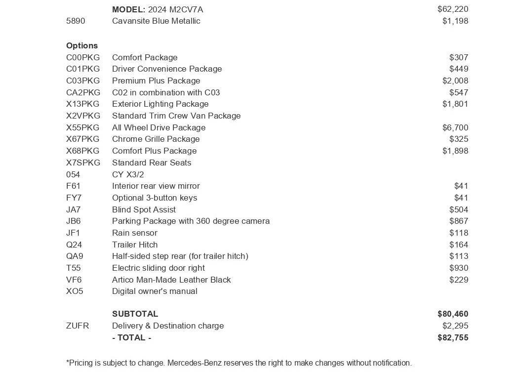 2024 Mercedes-Benz Sprinter for sale at New Sprinter Vans in Fort Mitchell, KY