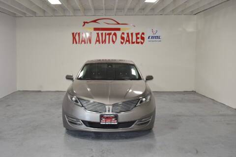 2016 Lincoln MKZ for sale at Kian Auto Sales in Sacramento CA