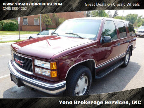 1999 GMC Yukon for sale at Yono Brokerage Services, INC in Farmington MI