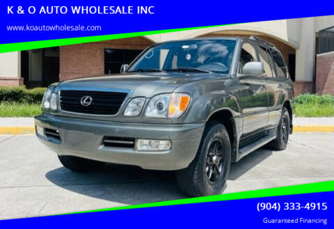 2002 Lexus LX 470 for sale at K & O AUTO WHOLESALE INC in Jacksonville FL