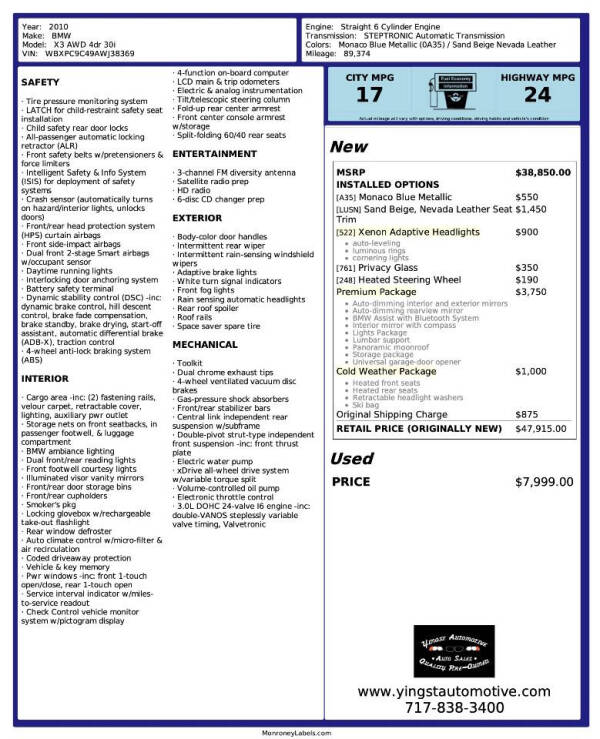2010 BMW X3 xDrive30i