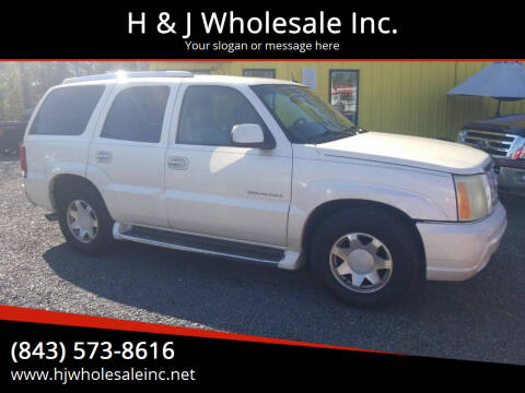 2002 Cadillac Escalade for sale at H & J Wholesale Inc. in Charleston SC