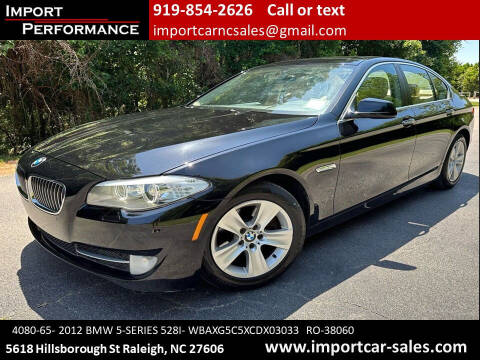 2012 BMW 5 Series for sale at Import Performance Sales in Raleigh NC