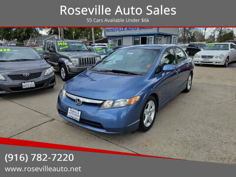 2007 Honda Civic for sale at Roseville Auto Sales in Roseville CA