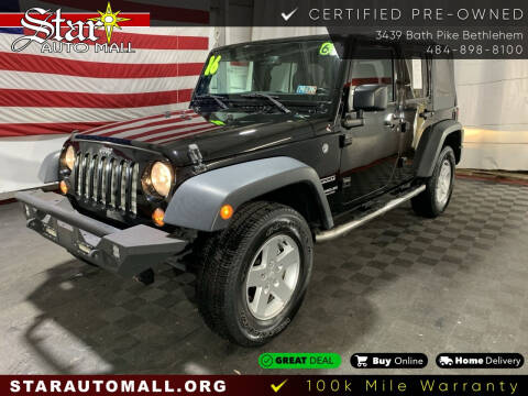 2016 Jeep Wrangler Unlimited for sale at STAR AUTO MALL 512 in Bethlehem PA