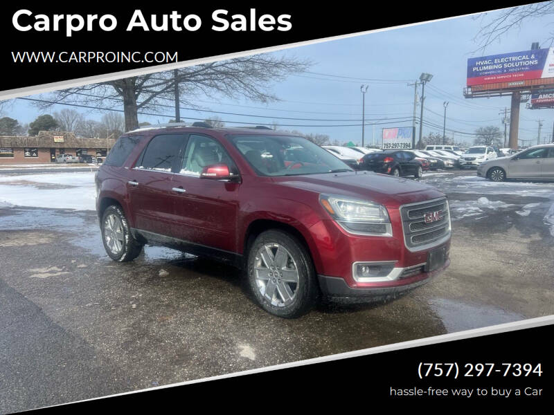 2017 GMC Acadia Limited for sale at Carpro Auto Sales in Chesapeake VA