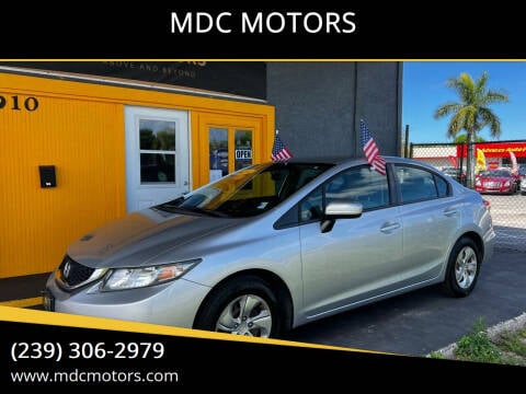 2014 Honda Civic for sale at MDC MOTORS in Fort Myers FL