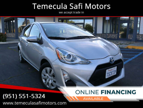 2016 Toyota Prius c for sale at Temecula Safi Motors in Temecula CA