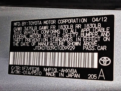 2012 Toyota Prius c Three