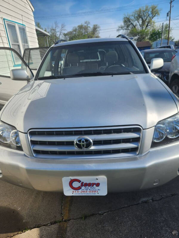 2002 Toyota Highlander for sale at Cicero Auto Sales LLC in Des Moines IA